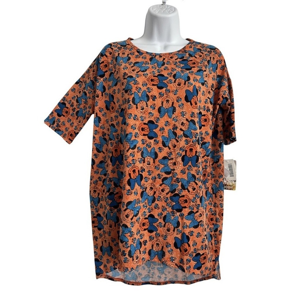 NWT! Women's XS Disney Orange Blue Minnie Mouse IRMA Tunic by Lularoe - Picture 1 of 8